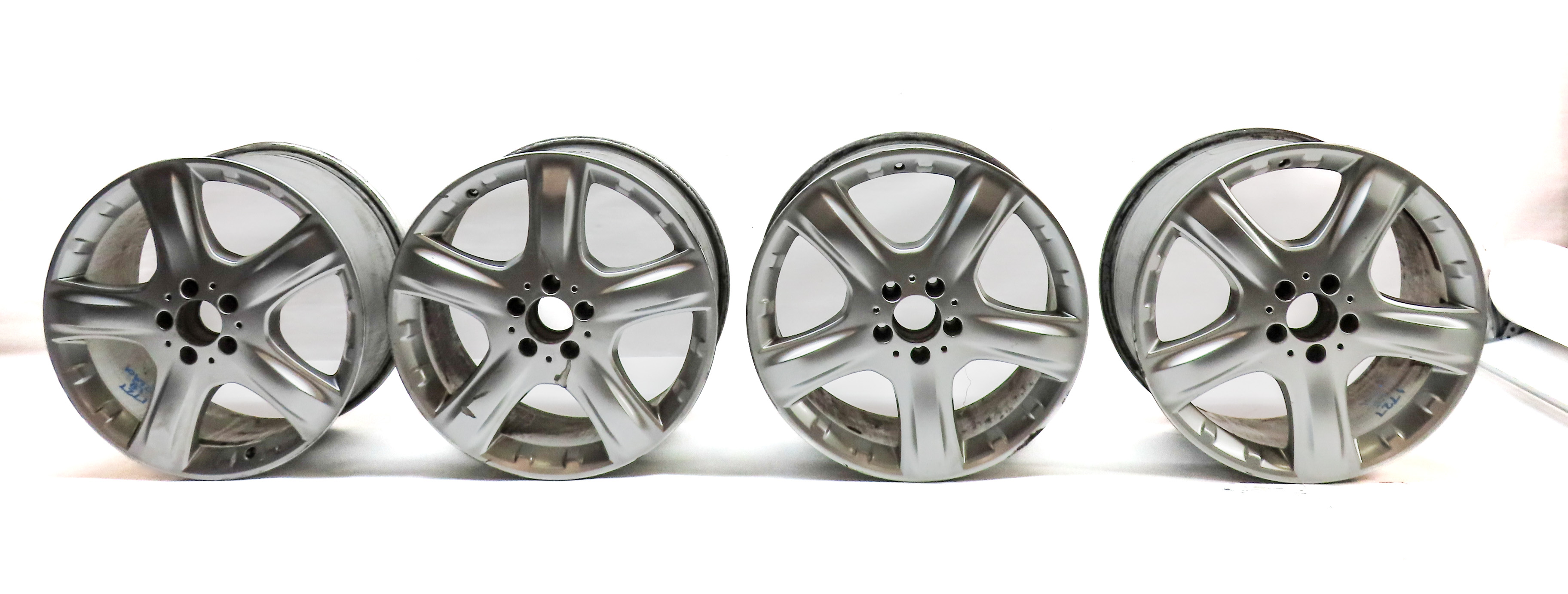 06-09 MB ML320 ML350 ML500 R320 R350 W164 W251 19x8 RIBBED 5-SPOKE WHEEL RIM SET — exact item pictured